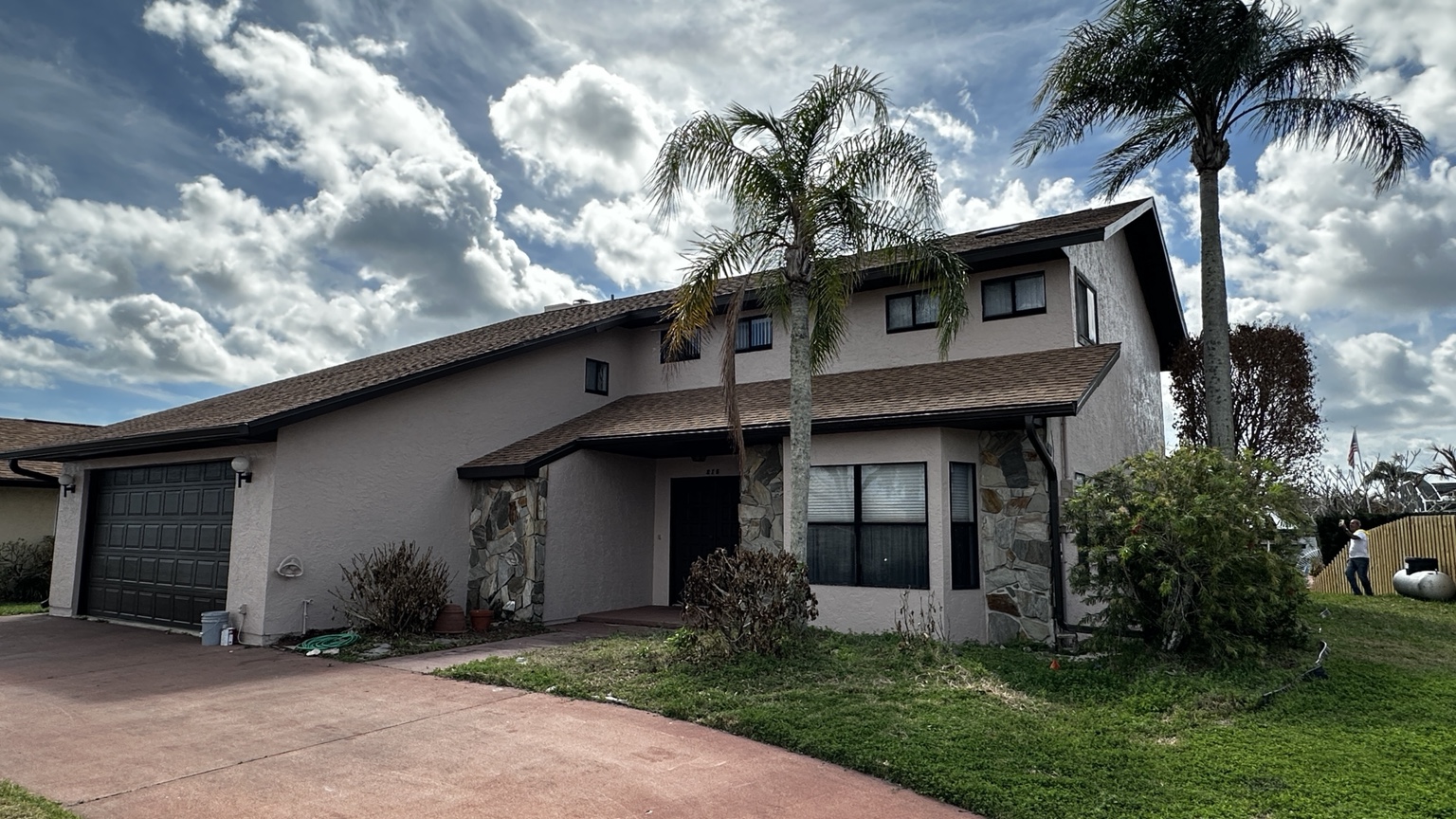Exterior painting result on house façade
