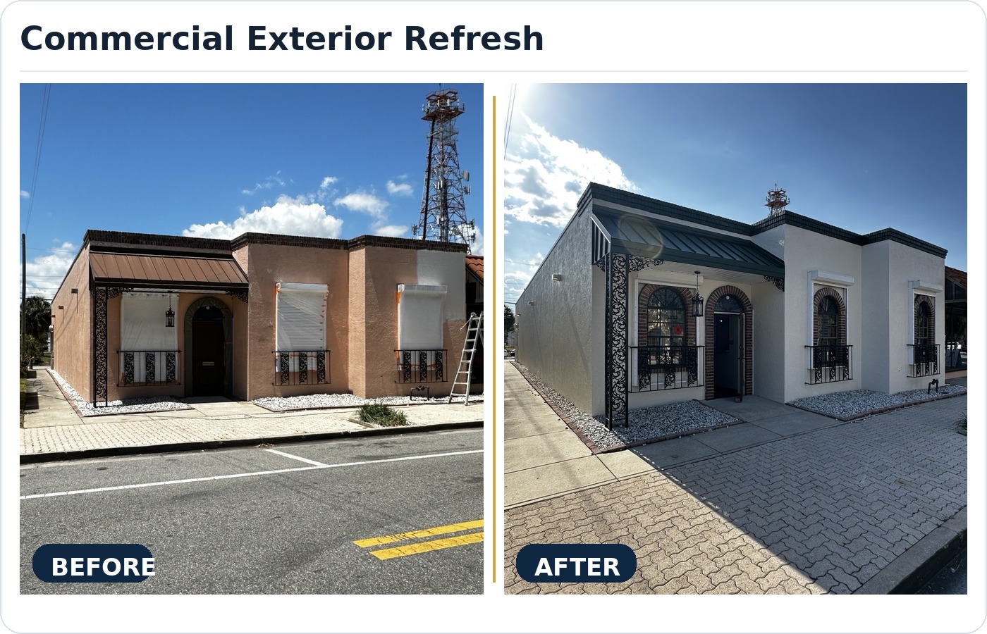 Before and after exterior painting