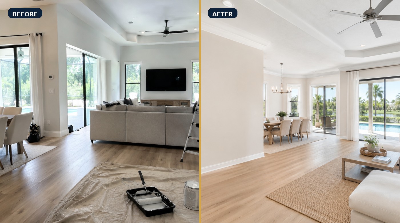 Interior Painting before and after example